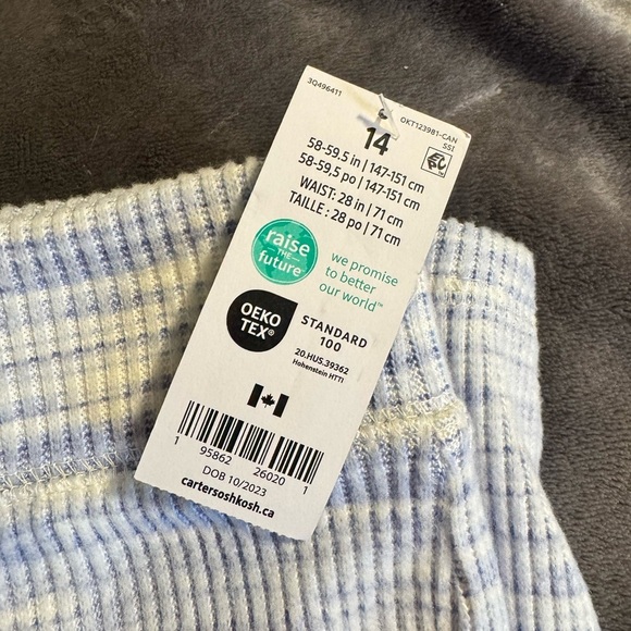 Children's Size 14 Blue and White Striped Hoodie Set - Picture 3 of 4